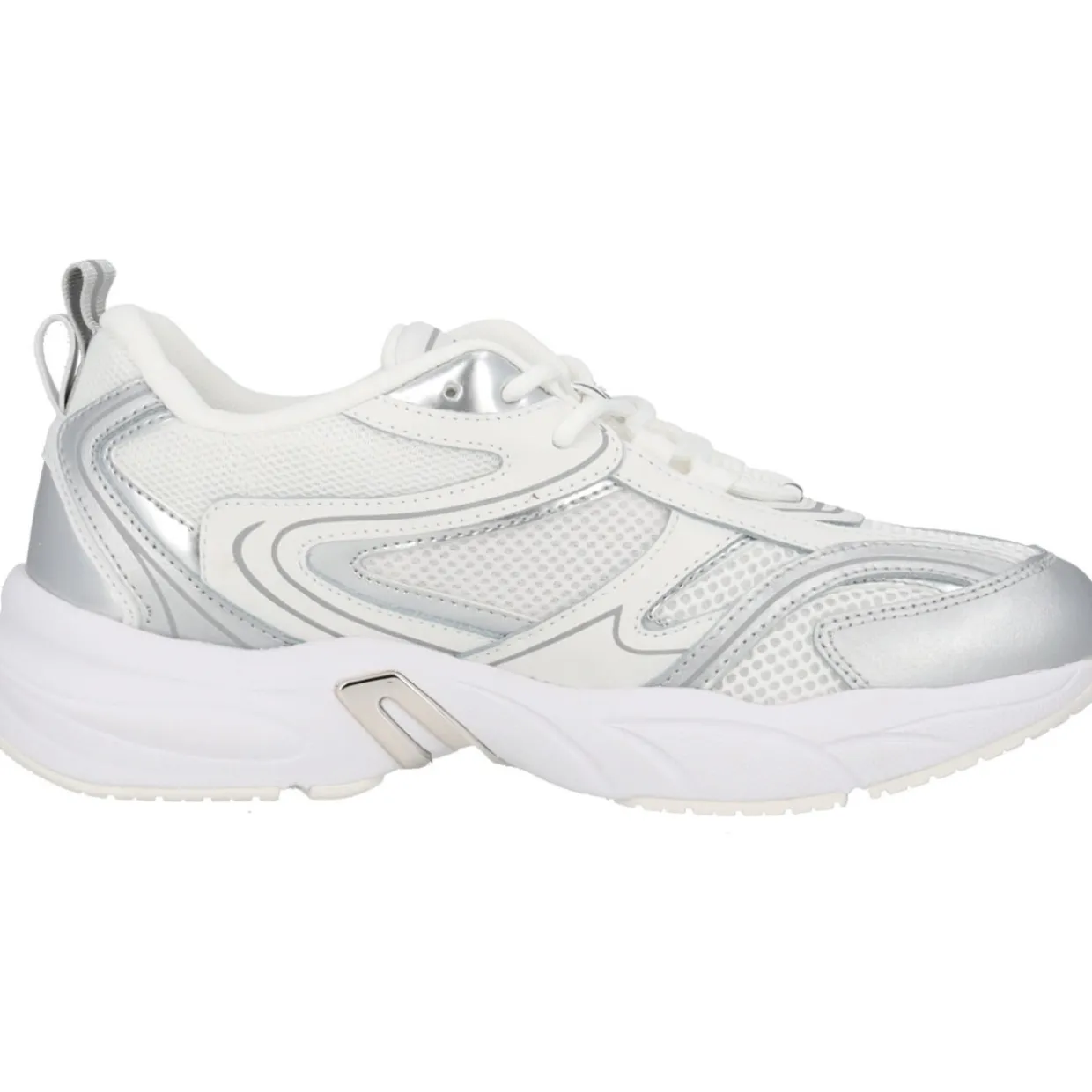 Calvin Klein YW0YW01381, Schnürschuhe, Damen, weiß silber metallic
