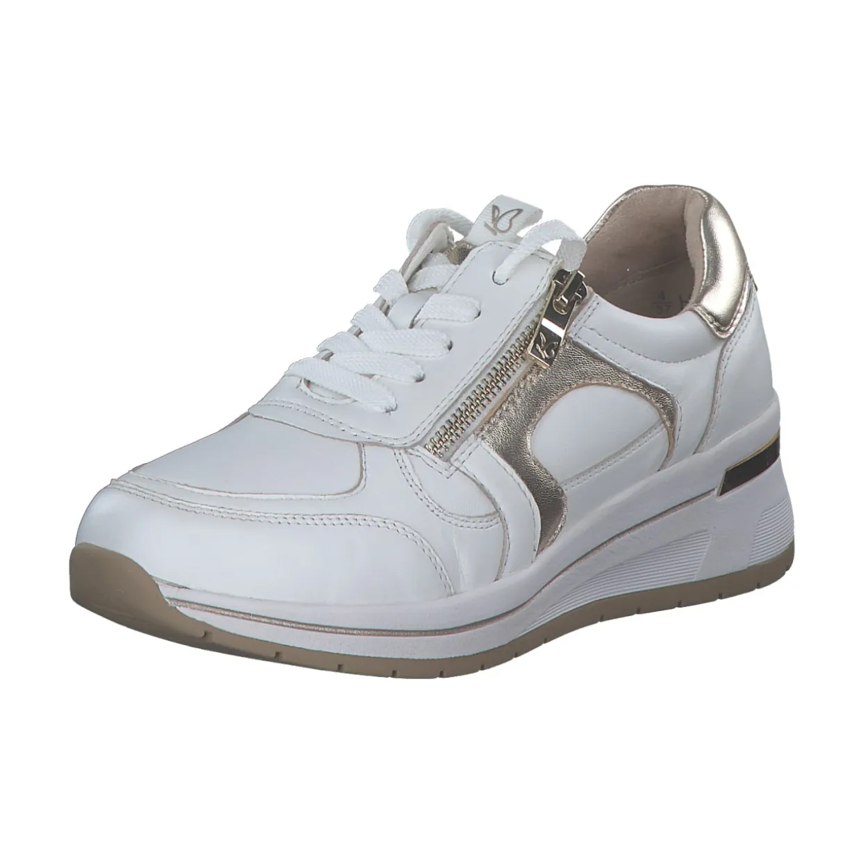 Caprice 23300, Schnürschuhe, Damen, WHITE/LIGHT GOLD