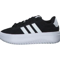 Adidas Grand Court Platform Suede, Schnürschuhe, Damen, Schwarz