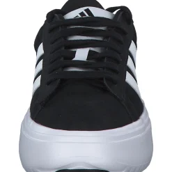 Adidas Grand Court Platform Suede, Schnürschuhe, Damen, Schwarz