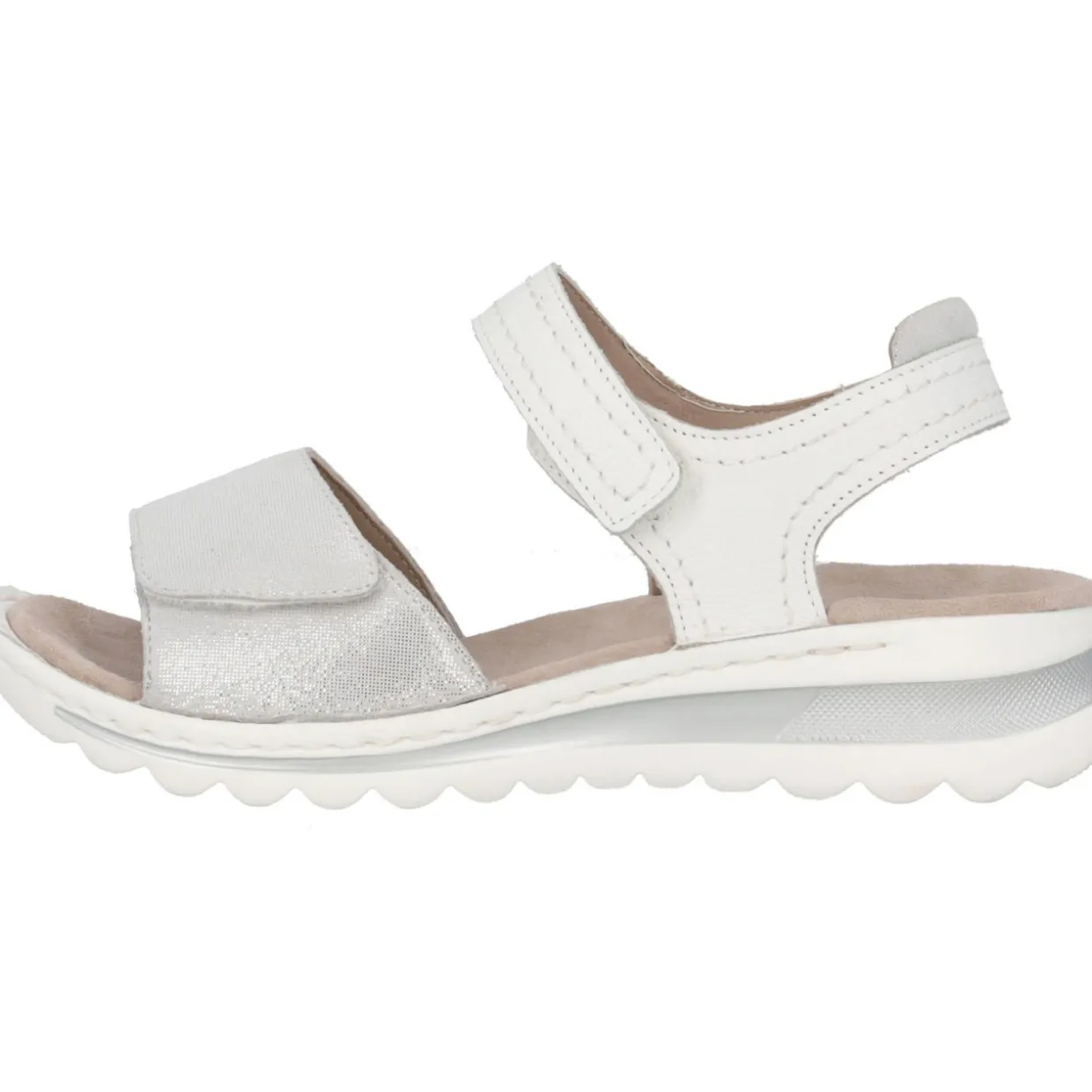 Ara Tampa 47207, Keilsandaletten, Damen, WEISS NEBBIA