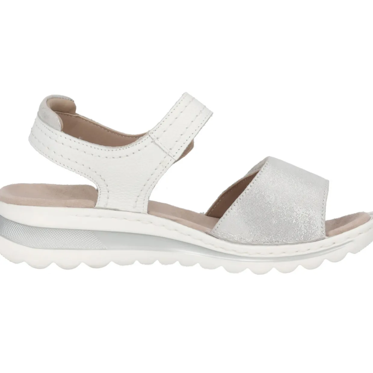 Ara Tampa 47207, Keilsandaletten, Damen, WEISS NEBBIA
