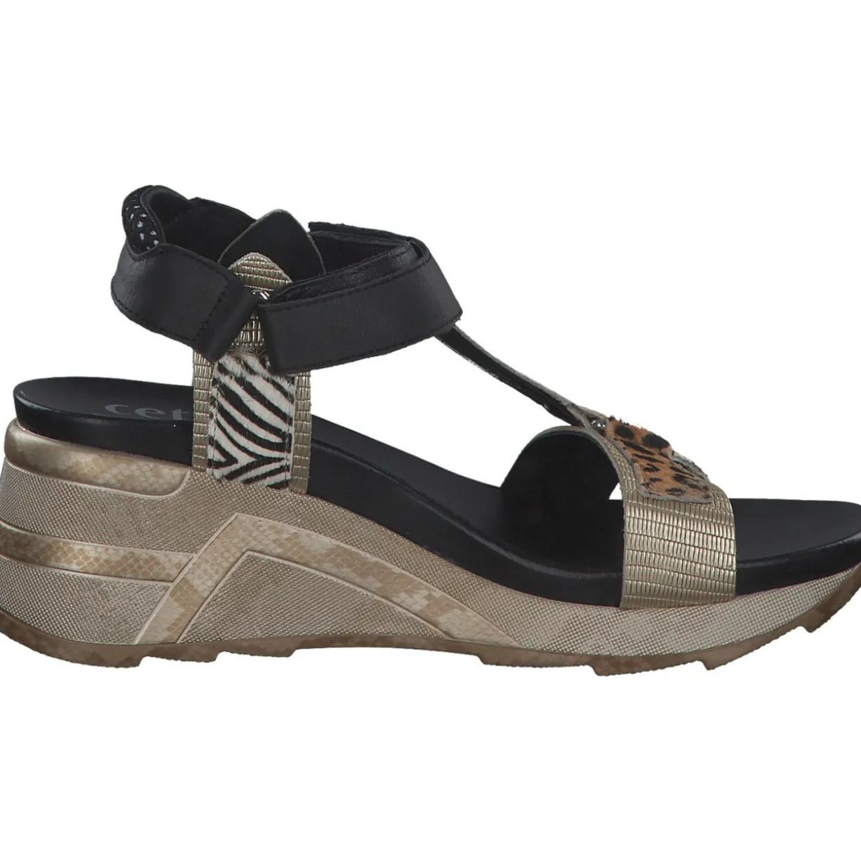 Cetti C1317, Plateau-Sandaletten, Damen, leopardo multicolor
