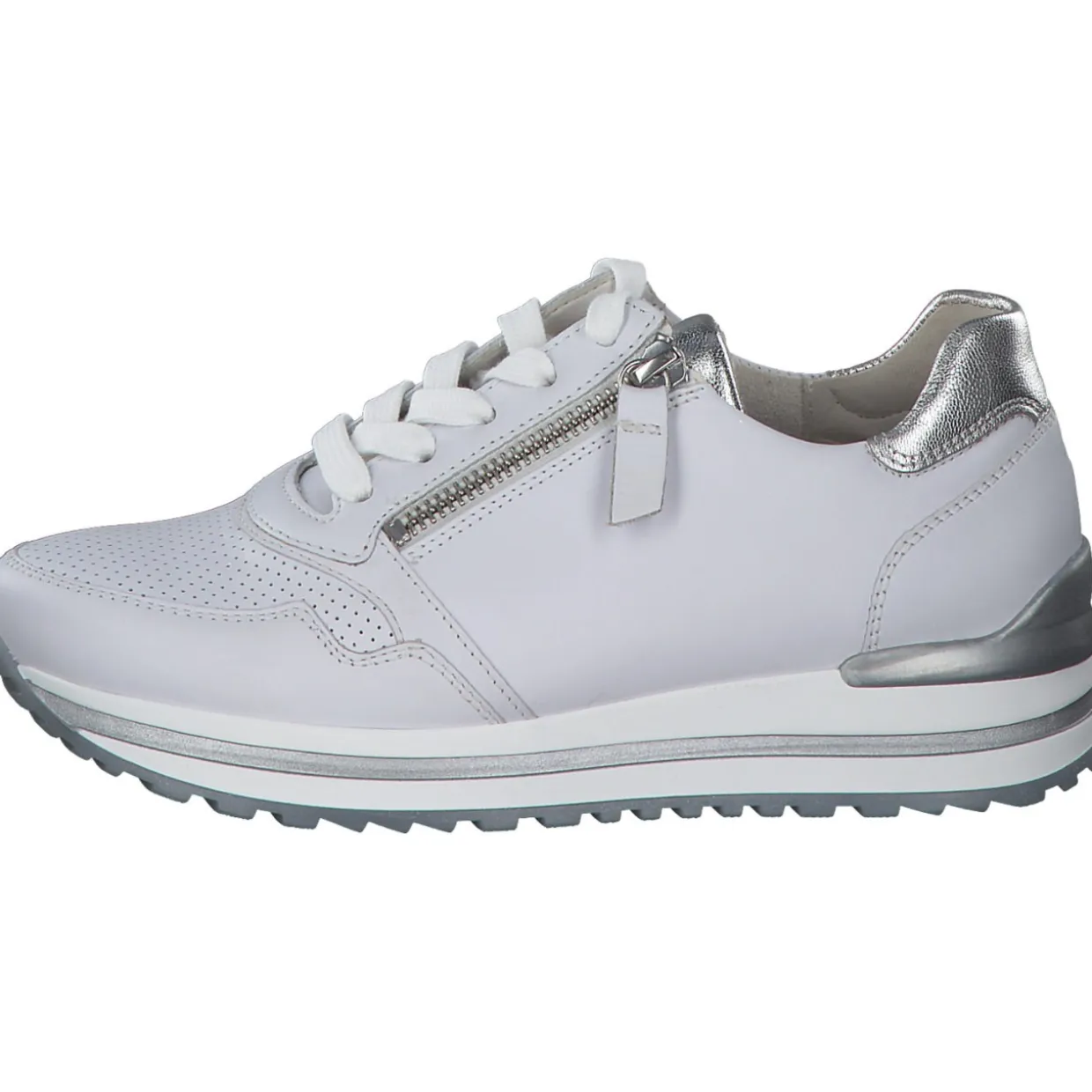 Gabor 26.528, Sneakers Low, Damen, weiss/silber (perf)