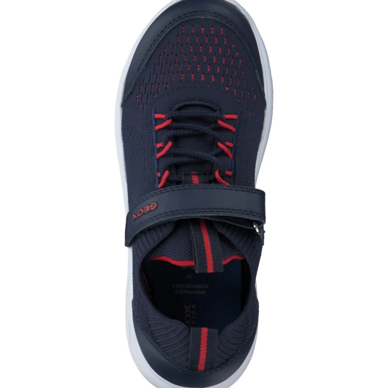 Geox J26H7C, Sneakers Low, Kinder, Navy/Red