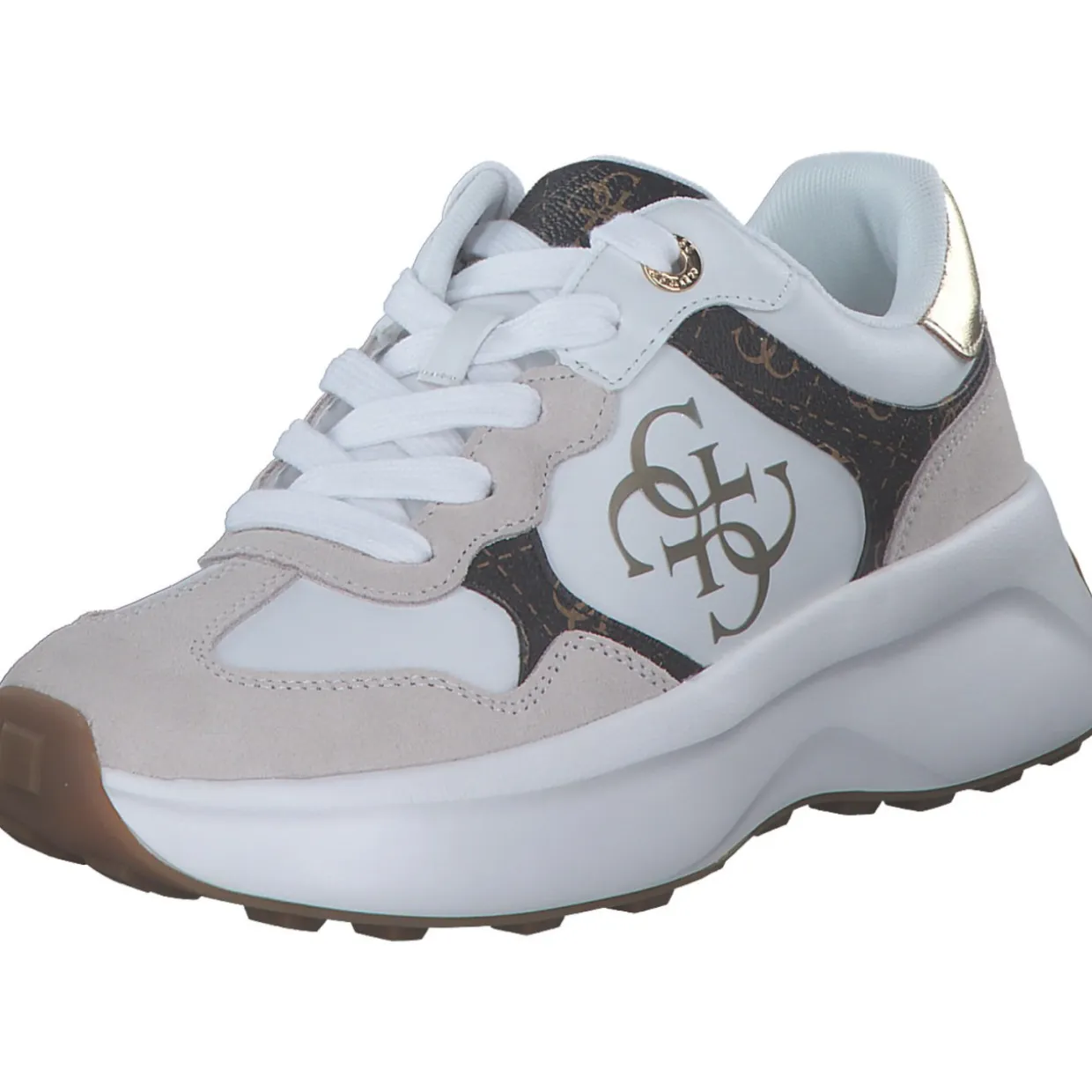 Guess Luckei FLPLUC, Schnürschuhe, Damen, white brown