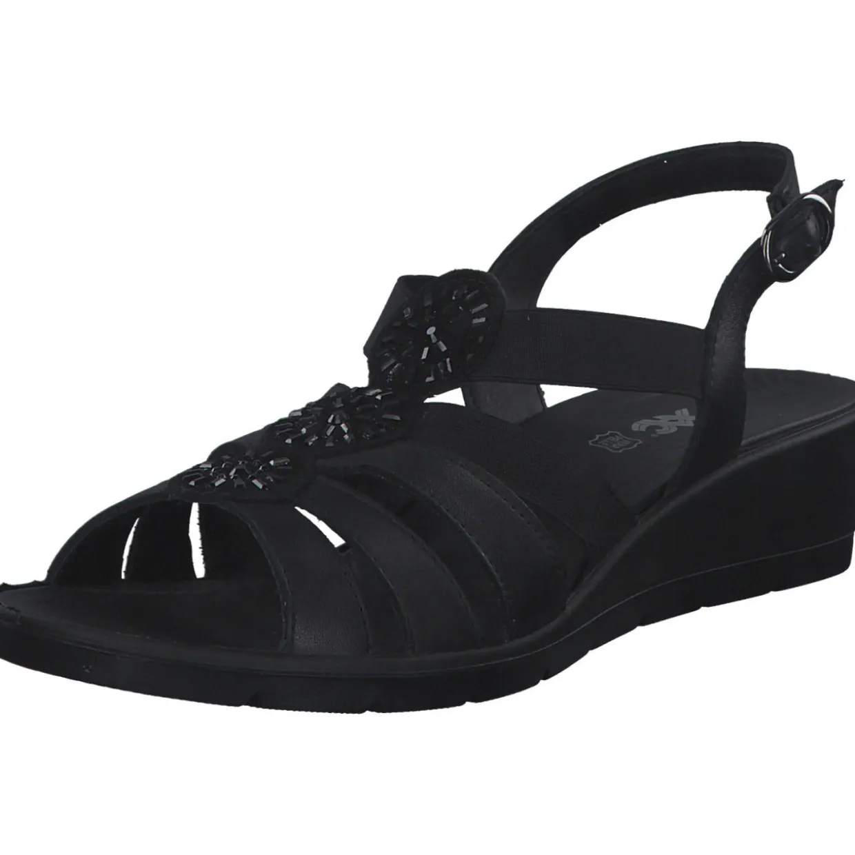 IMAC 357010, Plateau-Sandaletten, Damen, nero