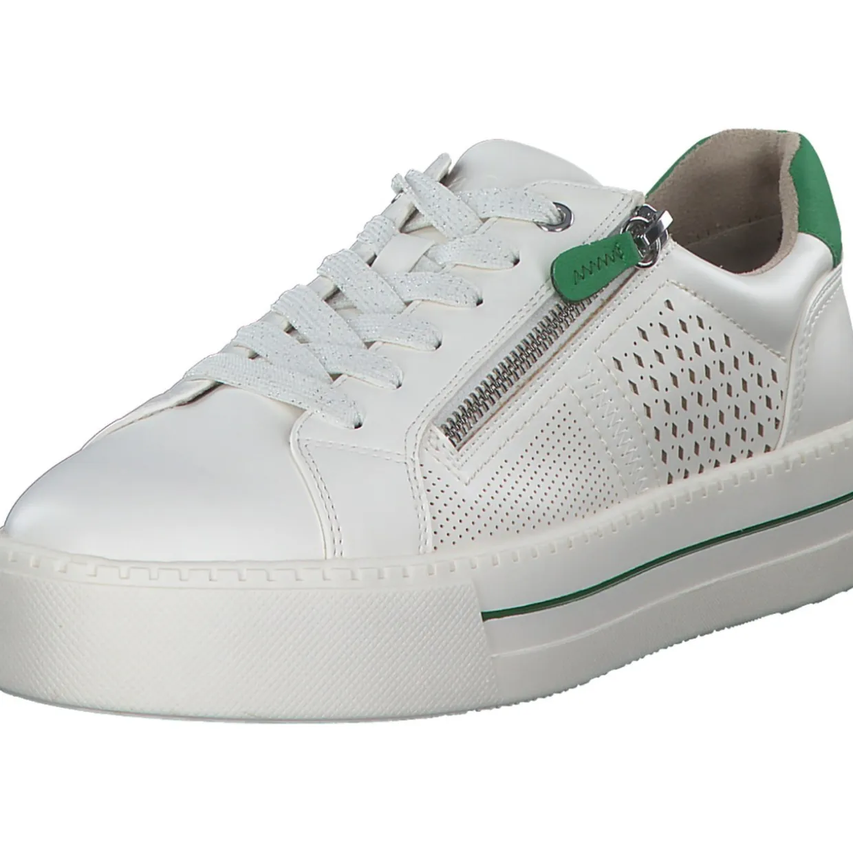 Jana Shoes 23764, Schnürschuhe, Damen, Weiß