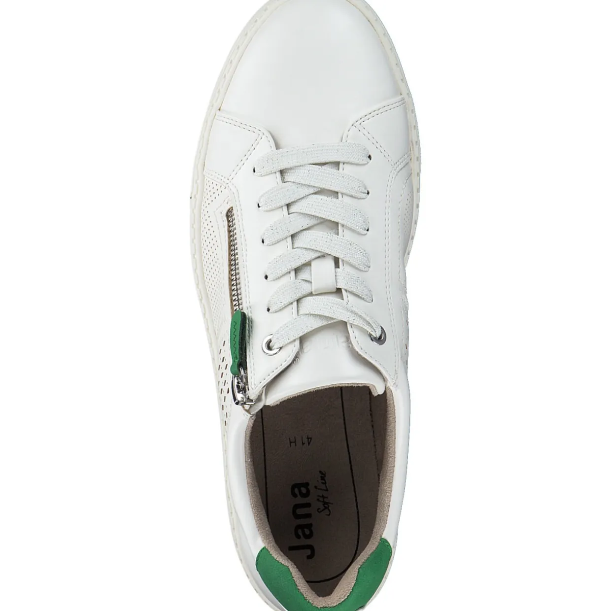 Jana Shoes 23764, Schnürschuhe, Damen, Weiß