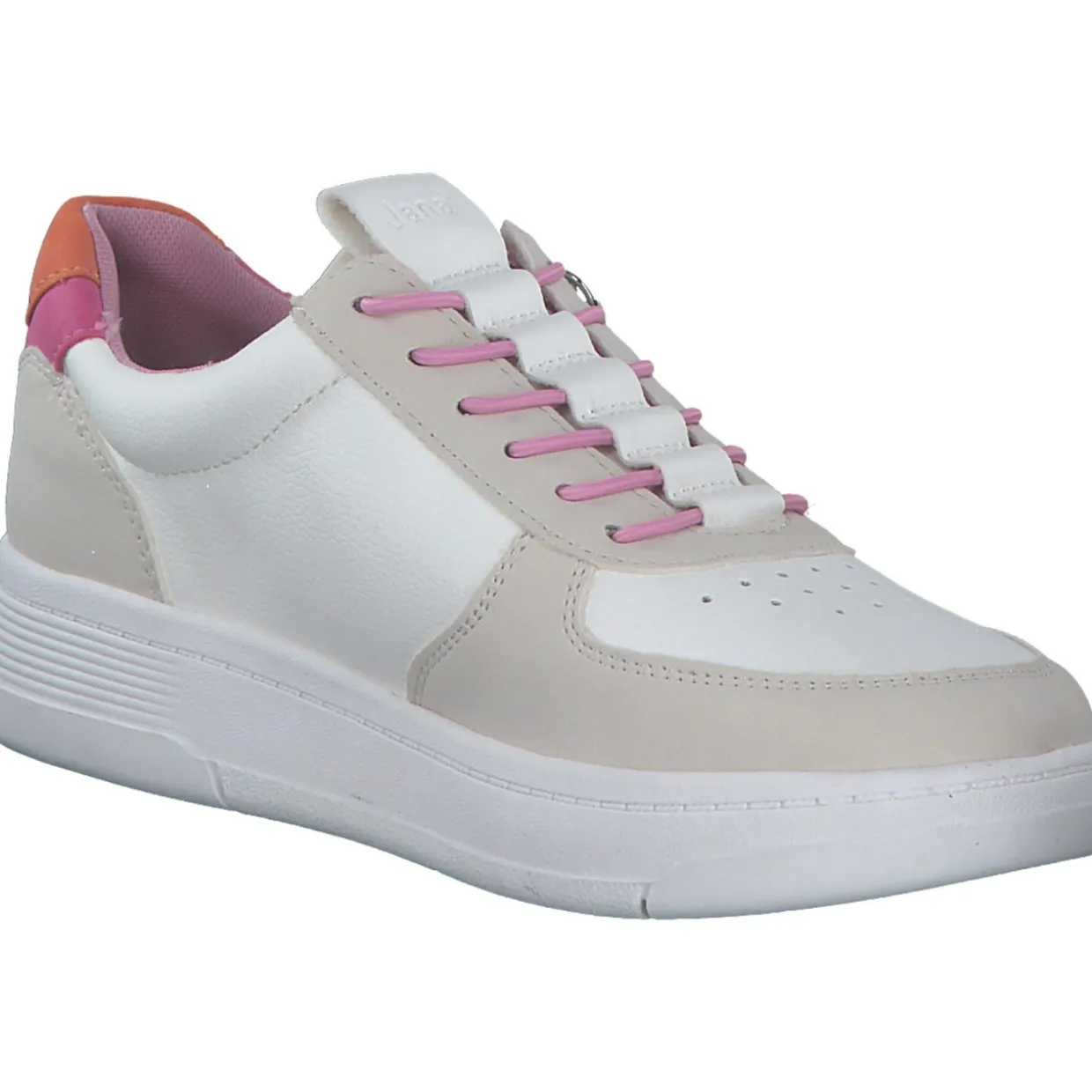 Jana Shoes 23785, Schnürschuhe, Damen, WHITE/FUXIA