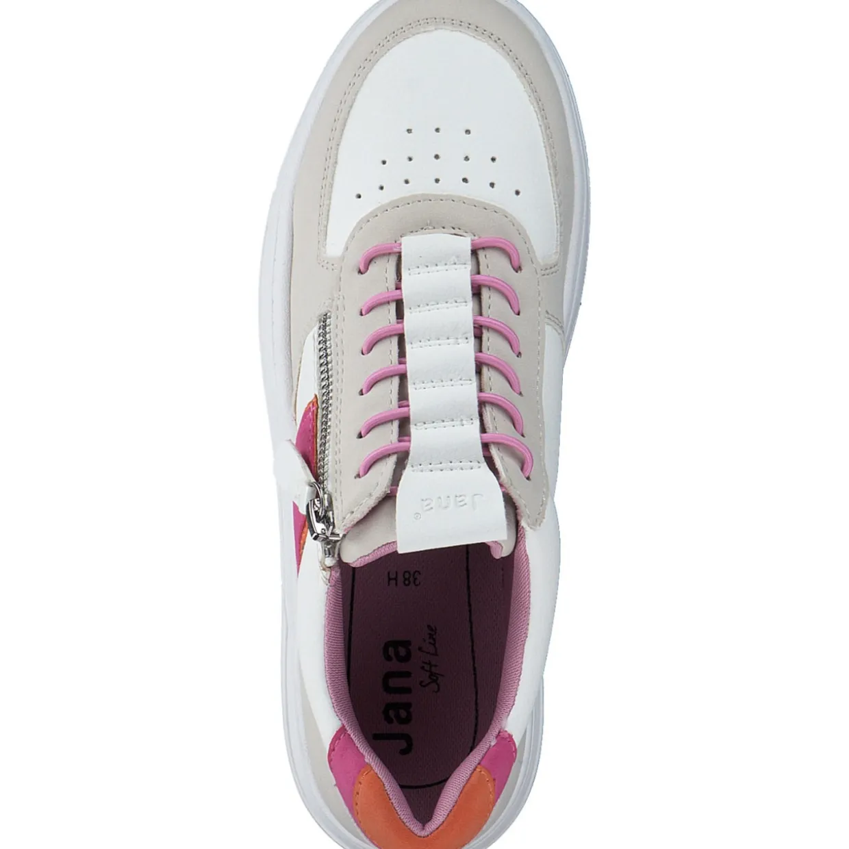 Jana Shoes 23785, Schnürschuhe, Damen, WHITE/FUXIA