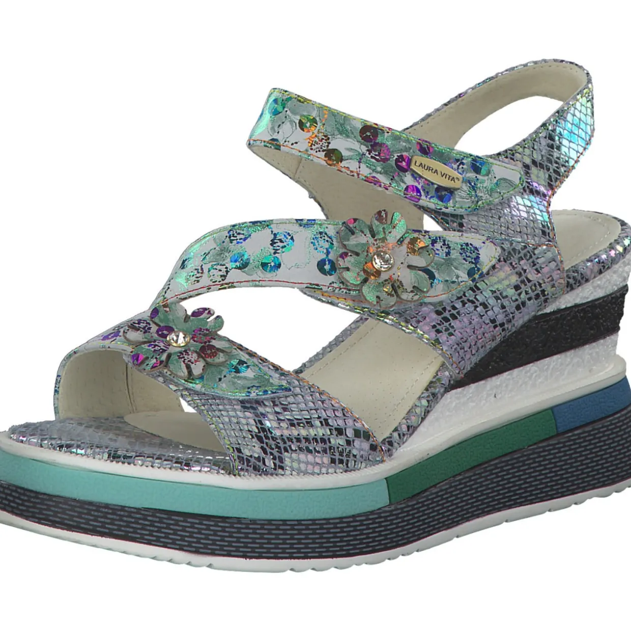 Laura Vita Dacddyo 07, Plateau-Sandaletten, Damen, blanc