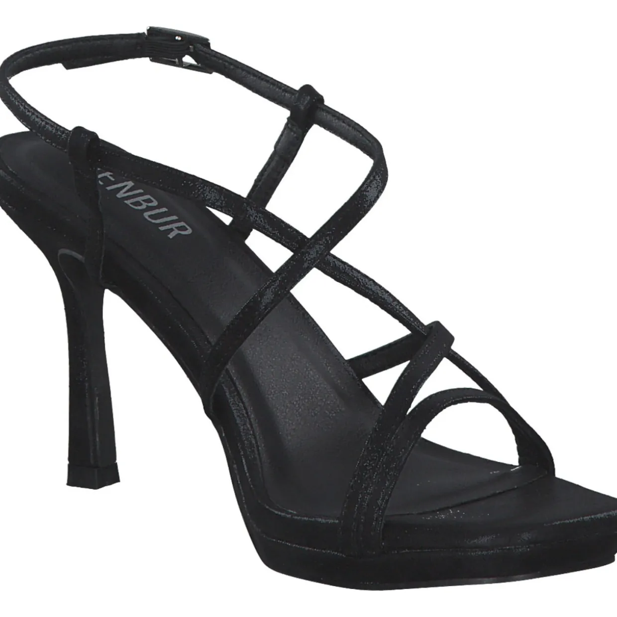 Menbur 24717, Plateau-Sandaletten, Damen, Schwarz