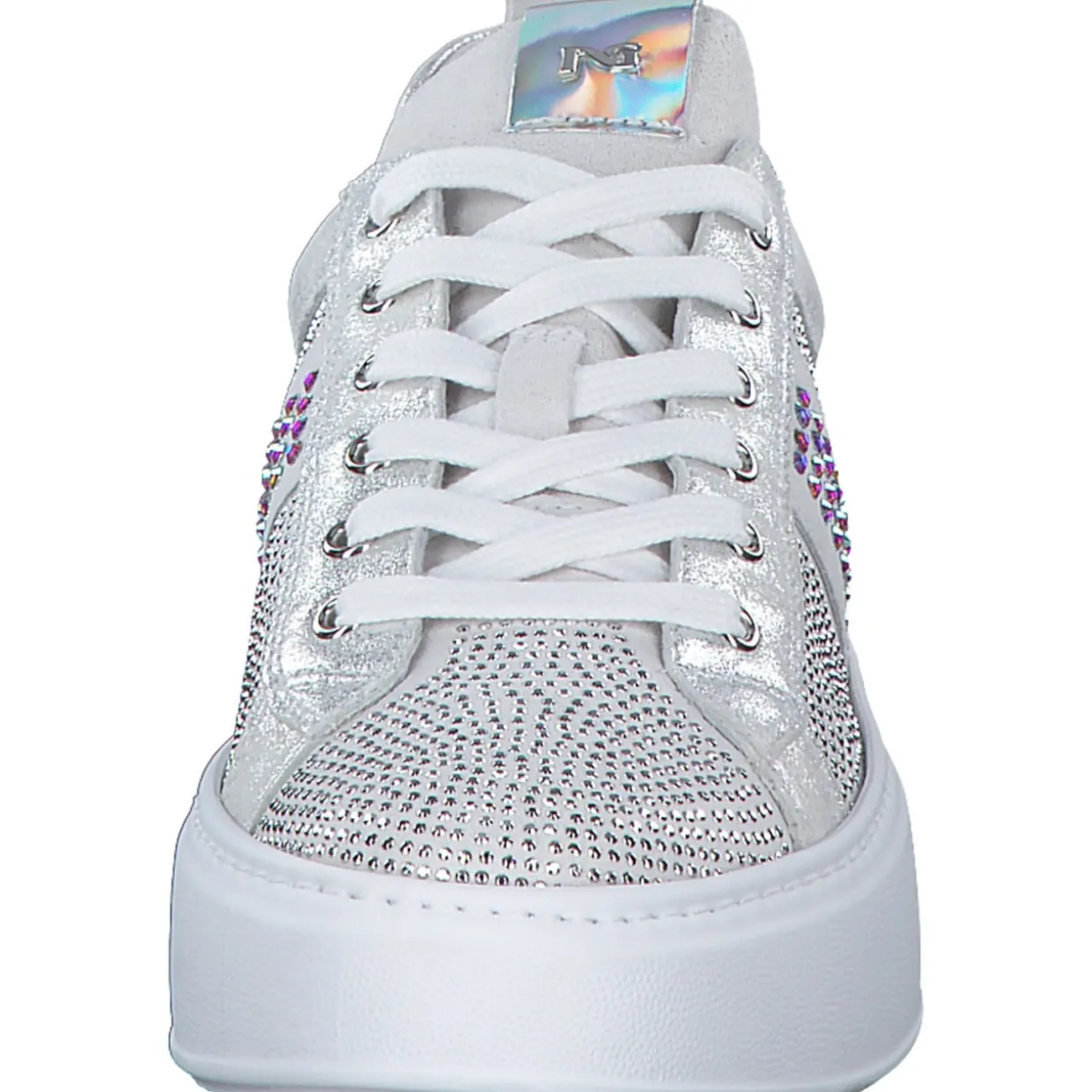 NeroGiardini E409988D, Schnürschuhe, Damen, weiß silber