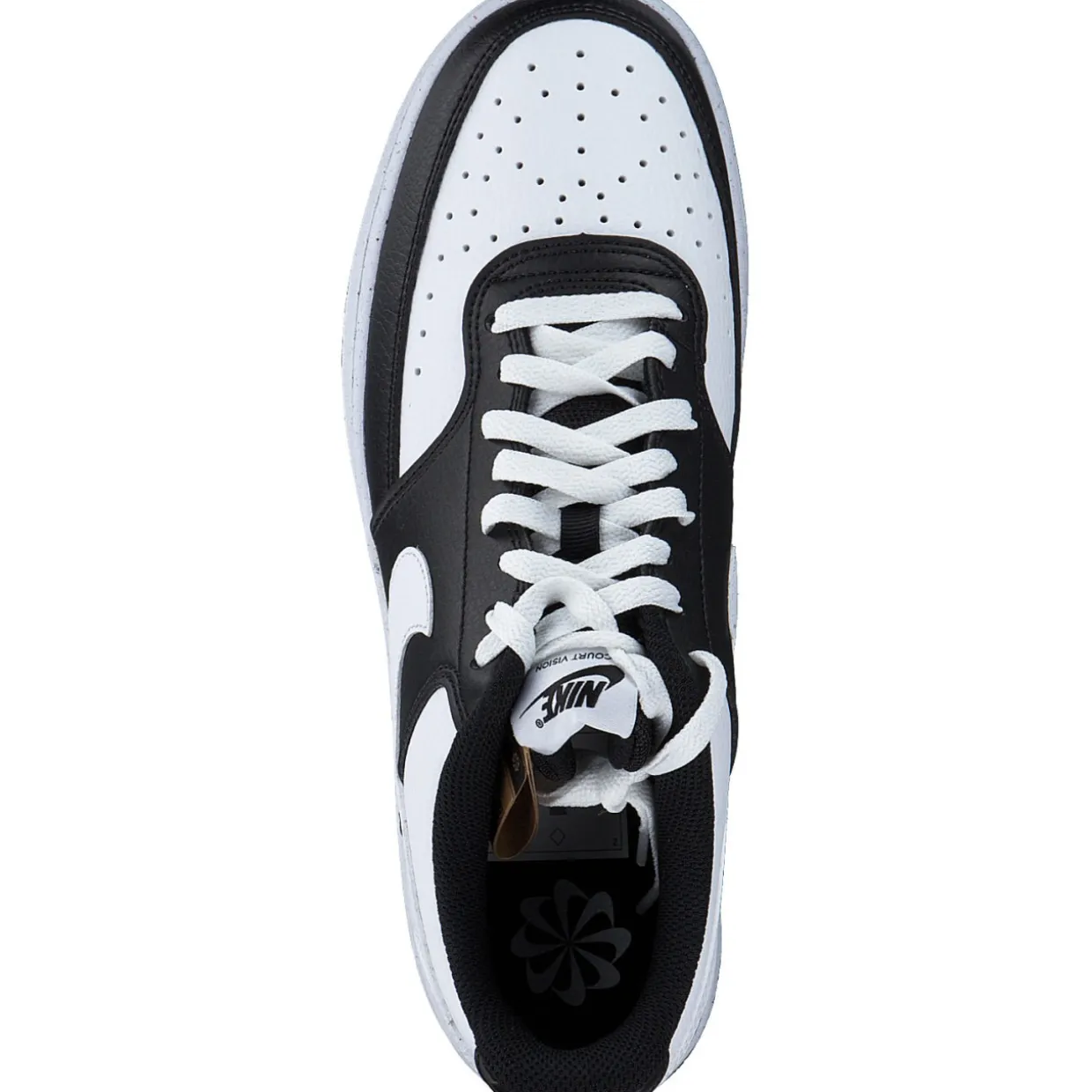 Nike DH3158-003 Court Vision Low, Schnürschuhe, Damen, schwarz/weiß