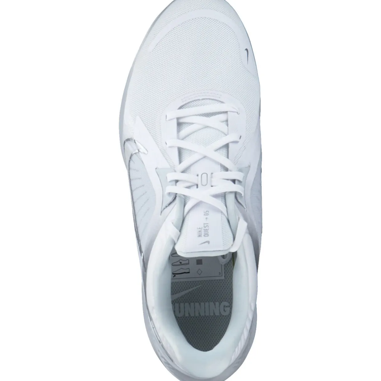 Nike Quest 5 DD9291, Schnürschuhe, Damen, white/met silver pure platinum