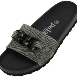 Palado Gozo Zebra, Pantoletten, Damen, Olive