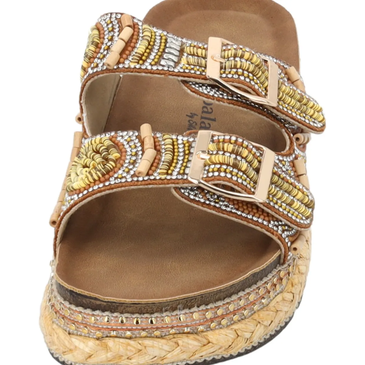 Palado Luberos by Sila Sahin, Plateau-Pantoletten, Damen, Camel