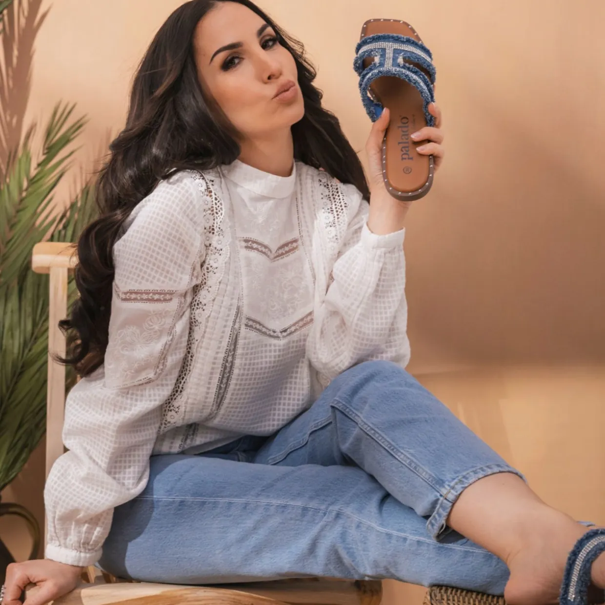 Palado Otina by Sila Sahin, Pantoletten, Damen, Jeansblau