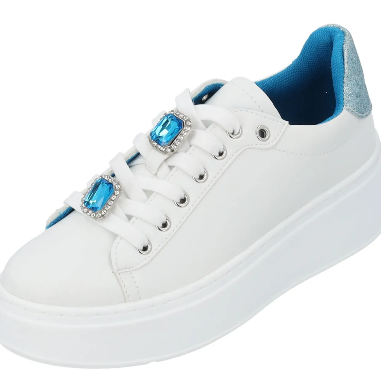Palado Yellar by Sila Sahin, Sneakers Low, Damen, Weiß/Blau