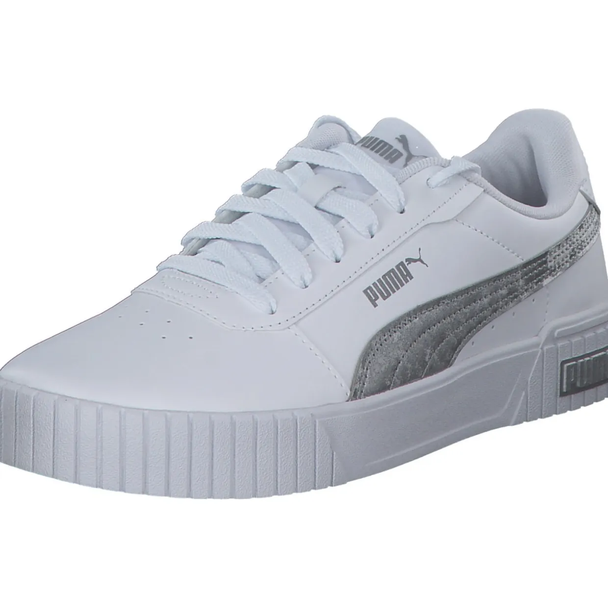 Puma Carina 2.0 Space Metallics 389387, Schnürschuhe, Damen, white/matte silver