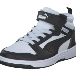 Puma 393832/001 Rebound V6 Mid AC+PS, Stiefel, Kinder, puma white-puma black-shadow
