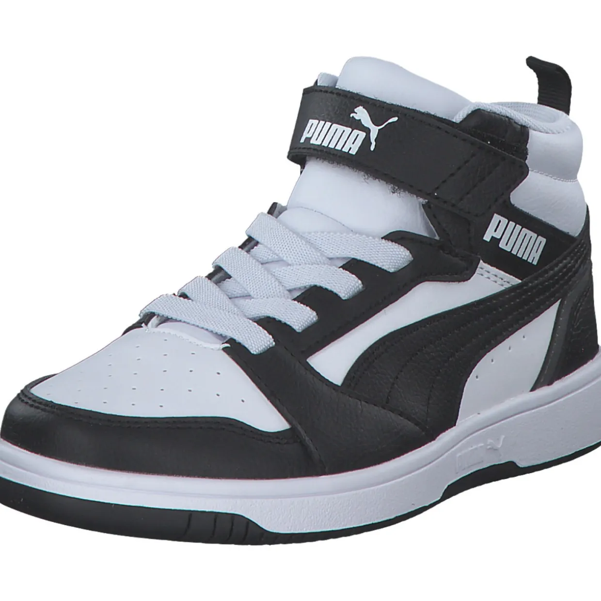 Puma 393832/001 Rebound V6 Mid AC+PS, Stiefel, Kinder, puma white-puma black-shadow