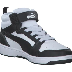 Puma 393832/001 Rebound V6 Mid AC+PS, Stiefel, Kinder, puma white-puma black-shadow