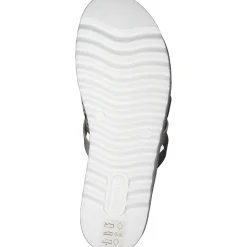 Remonte D0Q50, Plateau-Pantoletten, Damen, schwarz-weiss-gold/gold/musche