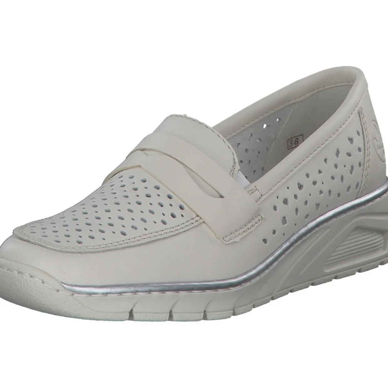 Rieker N3356, Slipper, Damen, offwhite/porzellan