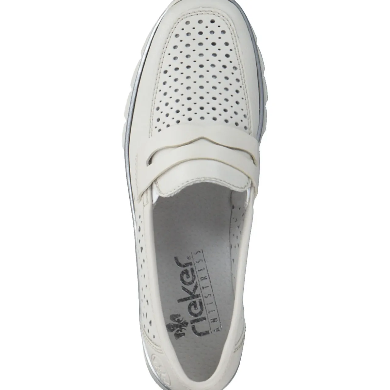 Rieker N3356, Slipper, Damen, offwhite/porzellan