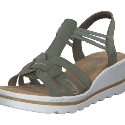 Rieker 67459, Plateau-Sandaletten, Damen, schilf