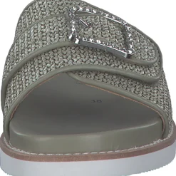 Rieker V9582, Plateau-Pantoletten, Damen, schilf