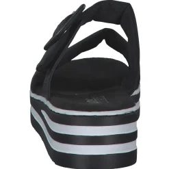 Rieker V0299, Plateau-Pantoletten, Damen, schwarz/schwarz