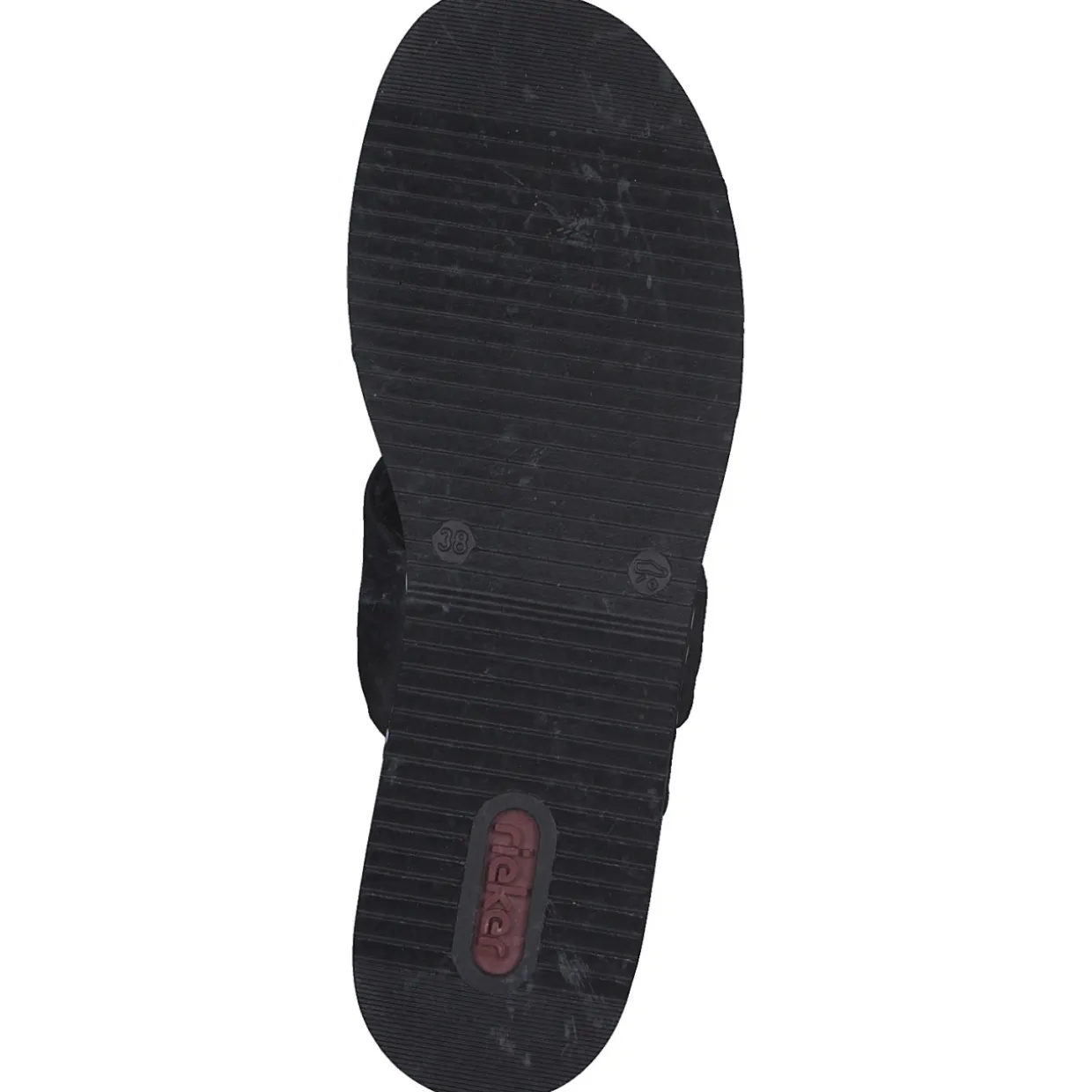 Rieker V0299, Plateau-Pantoletten, Damen, schwarz/schwarz