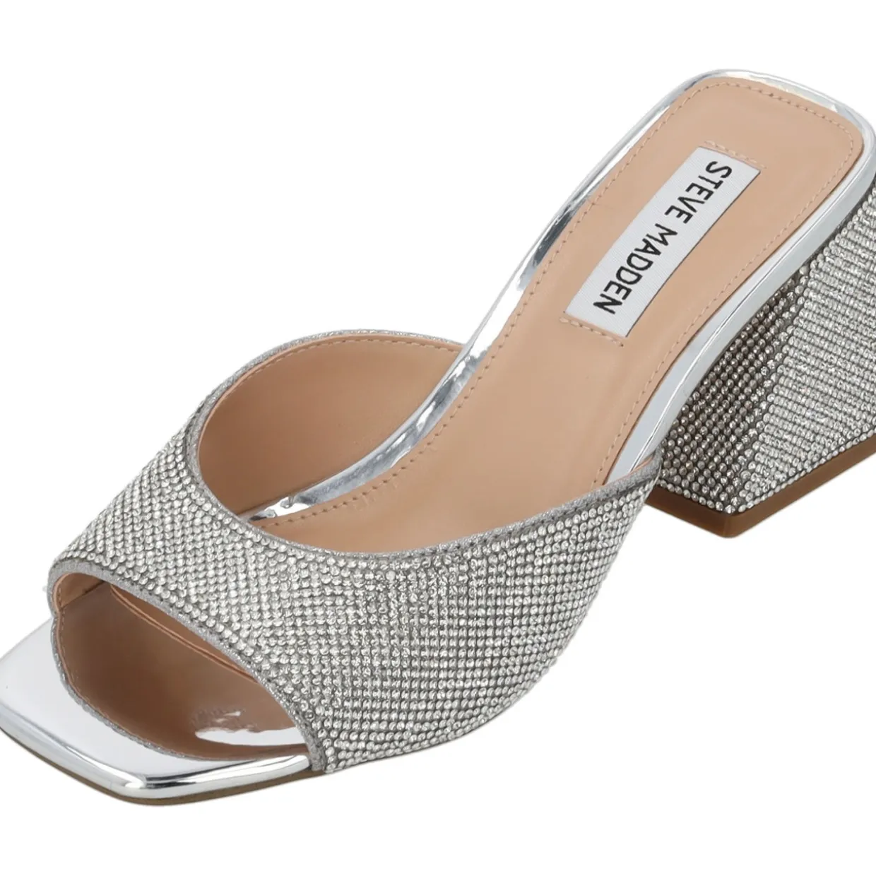 Steve Madden Glowing SM11002850, Plateau-Pantoletten, Damen, crystal