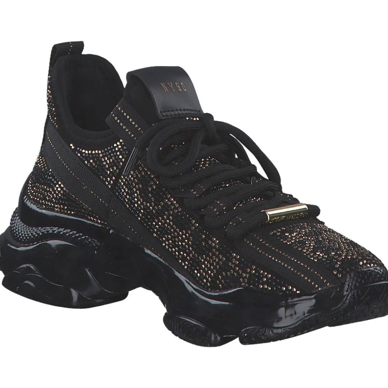 Steve Madden SM11003512-363 Maxilla-S, Schnürschuhe, Damen, black gold