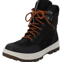 Superfit 1-800477-0000 Stiefelette Leder TEDD, Winterstiefel, Kinder, SCHWARZ/ORANGE