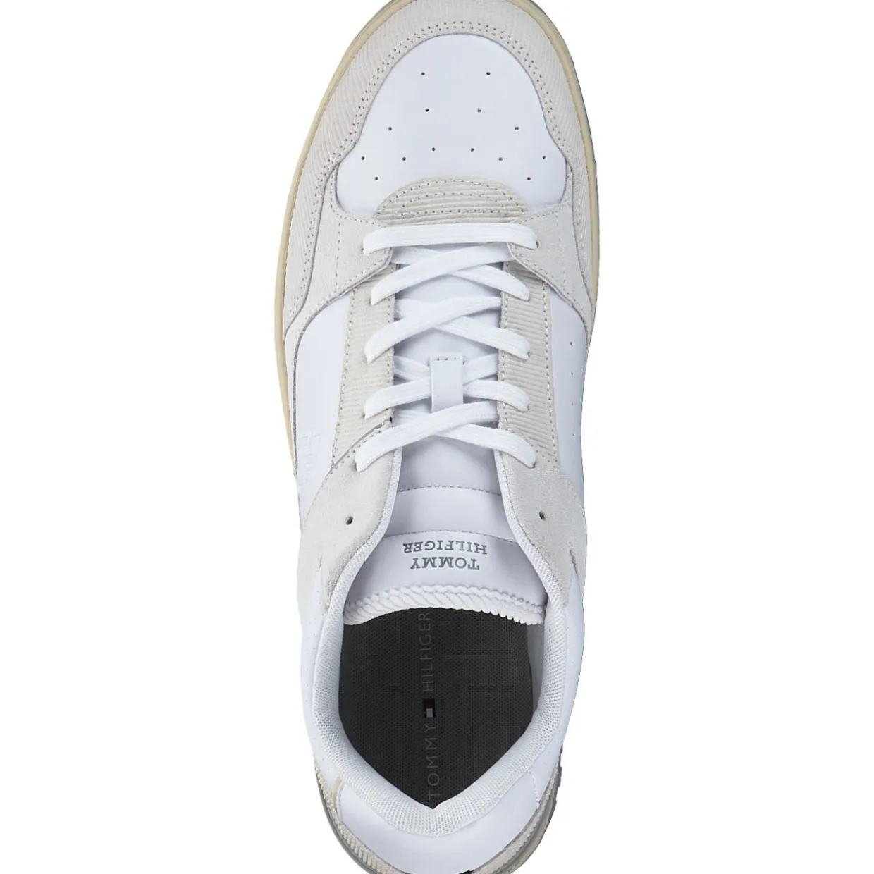Tommy Hilfiger FM0FM05215YBS TH BASKET STREET LTH, Klassische- & Business Schuhe, Herren, Weiß (Whit